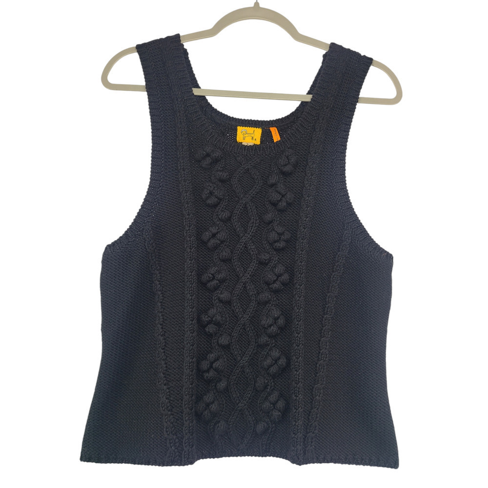 Anthropologie Care Me Purr Wool Cable-Knit Sweater Tank Size Large